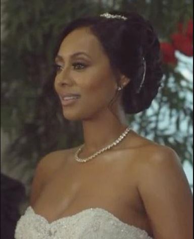 Kye Hilson's sister Keri Hilson as a bride on the set of Lust on Primetime
